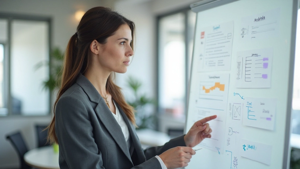 Профессионал разрабатывает стратегию email кампании на доске с диаграммами